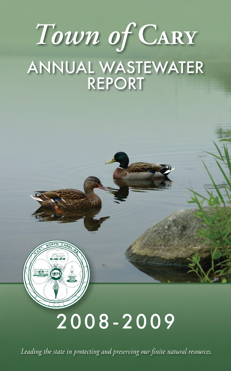 Town of Cary Annual Wastewater Report 2008-2009 cover
