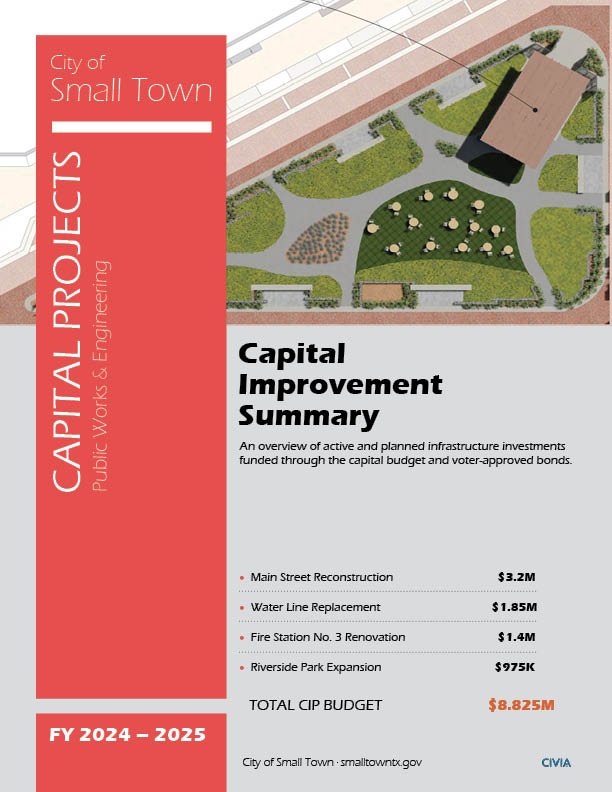Capital Improvement Summary cover sample